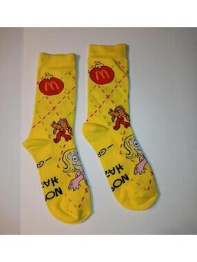 Yellow Grinch Themed Crew Socks McDonald's Limited Edition